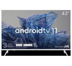 Slika proizvoda: 43', UHD, Android TV 11, White, 3840x2160, 60 Hz, Sound by JVC, 2x12W, 53 kWh/1000h , BT5.1, HDMI ports 4, 24 months