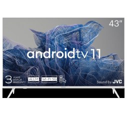 Slika proizvoda: 43', UHD, Android TV 11, White, 3840x2160, 60 Hz, Sound by JVC, 2x12W, 53 kWh/1000h , BT5.1, HDMI ports 4, 24 months