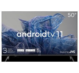 Slika proizvoda: 50', UHD, Android TV 11, Black, 3840x2160, 60 Hz, Sound by JVC, 2x12W, 70 kWh/1000h , BT5.1, HDMI ports 4, 24 months