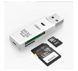 Slika proizvoda: Asonic USB 3.0 Micro SD & SD čitač kartica, bijelo