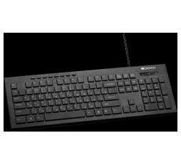 Slika proizvoda: CANYON Multimedia wired keyboard, 104 keys, slim and brushed finish design, white backlight, chocolate key caps, AD layout 