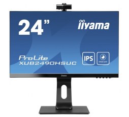 Slika proizvoda: IIYAMA Monitor LED XUB2490HSUC-B1 24" ETE IPS, 1920x1080, Webcam 1080P Auto Focus, 13cm Height Adj. Stand, Pivot, 5ms, 250 cd/m², Speakers, HDMI, DisplayPort, USB2.0 port