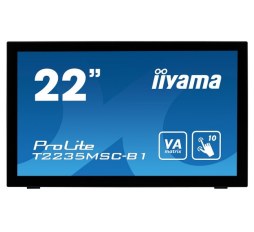 Slika proizvoda: IIYAMA ProLite T2235MSC-B1  22" 10 point multi-touch monitor with Edge to Edge glass Analog signal input  VGA x1  Digital signal input  DVI x1 DisplayPort x1   Audio output  Speakers 2 x 2W