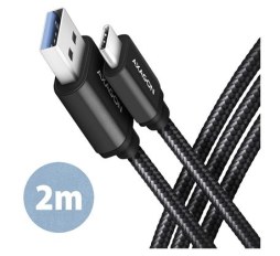 Slika proizvoda: Kabel CC USB CM 3.1Gen1 <> USB AM, 2m, Crna, BUCM3-AM20AB, AXA