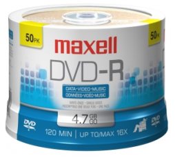 Slika proizvoda: Maxell DVD-R 16x, 4.7GB 50 kom spindle