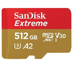 Slika proizvoda: Memorijska kartica MEM SD MICRO 512GB Sandisk Extreme, A2, V30, U3 Memorijska kartica SanDisk Extreme 512GB