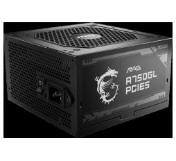 Slika proizvoda: MSI MAG A750GL PCIE5, 750W, 80 Plus Gold, ATX Form Factor, 100~240 Vac Input Voltage, 47Hz ~ 63Hz Input Frequency, 120 mm Fan, 140 x 150 x 86mm, Active PFC, OCP, OVP, OPP, OTP, SCP, UVP, ATX, 2xEPS, 4XPCi-E, 8xSATA, 4xMOLEX, 1xFDD