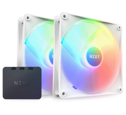 Slika proizvoda: NZXT 2x F140 RGB Core bijeli + RGB kontroler