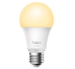 Slika proizvoda: Tapo Smart WiFi Bulb, A60 size, E27 base, 8.7W, 2700K warm white，800 lumens brightness and dimmable, 802.11b/g/n 2.4G WiFi connection, work with 200-240 V, 50/60 Hz power voltage and frequency, work with Yandex Alice/Google Assistant/Amazon Alexa