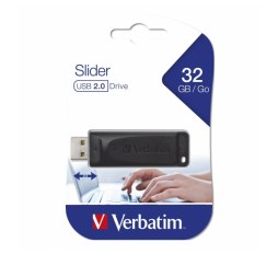 Slika proizvoda: USB STICK VERBATIM STORENGO SLIDER 32GB BLACK, USB2.0, #98697
