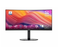 Slika proizvoda: Zaslon MSI Modern MD342CQP / 34" / UWQHD / VA / 120Hz / 1ms (MPRT) / ukrivljen / KVM / črn - nastavljiv po višini - PD 98W