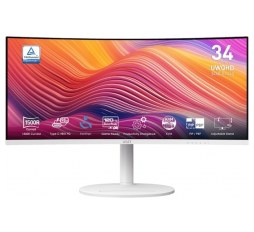 Slika proizvoda: Zaslon MSI Modern MD342CQPW 34" / UWQHD / 120Hz / 1ms MPRT / ukrivljen / KVM / bel - nastavljiv po višini - PD 98W