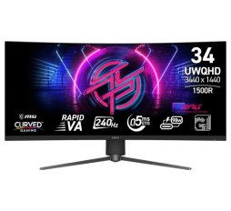 Slika proizvoda: Zaslon MSI MPG 346CQRF X24 34" / UWQHD / 240Hz / 0,5ms / ukrivljen / HDR400 / USB-C 98W / nastavljiv po višini / črn